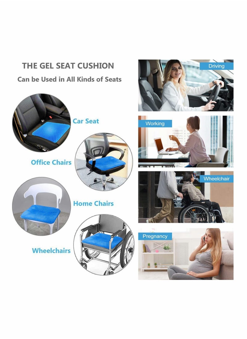 Y&D Gel Seat Cushion, Cushion for Long Sitting with Non-Slip Cover (Blue)  - Image 5