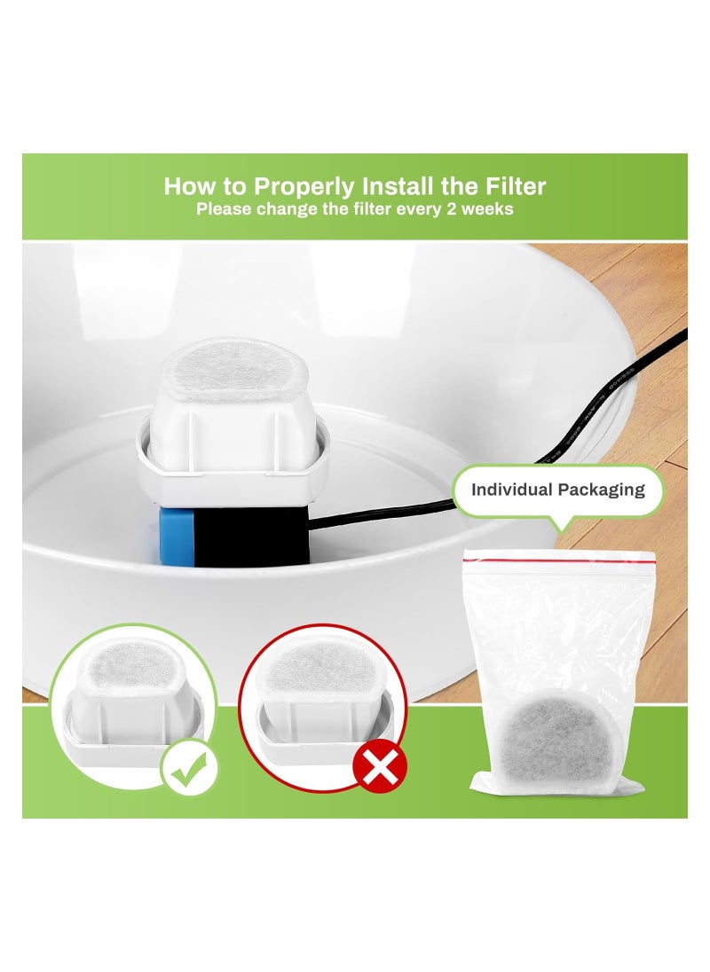 Generic - 6-Pack Cat Fountain Replacement Carbon Filters & Foam, Compatible with Ceramic Pagoda, Avalon, Butterfly, Sedona Automatic Water Bowls, Includes Pre-Filter Foam for Enhanced Purification. - Image 1
