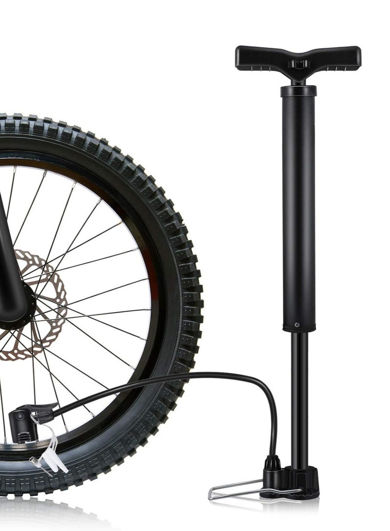 Generic Bike Pump, Portable 120 PSI Aluminum Alloy Bicycle Floor Air Pump Suitable Presta and Shrader Valve  - Image 1