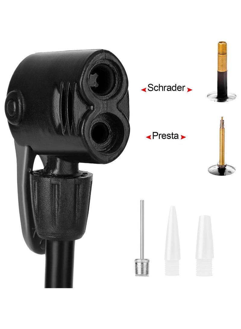 Generic Bike Pump, Portable 120 PSI Aluminum Alloy Bicycle Floor Air Pump Suitable Presta and Shrader Valve  - Image 3