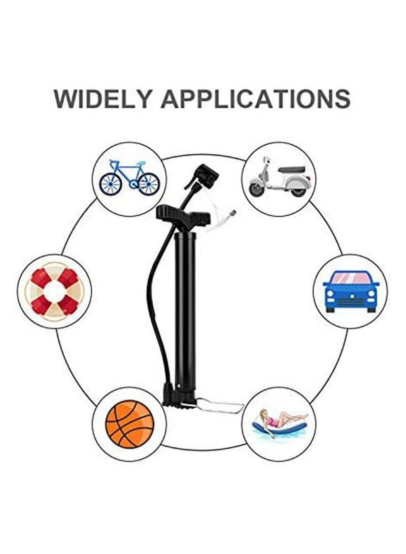 Generic Bike Pump, Portable 120 PSI Aluminum Alloy Bicycle Floor Air Pump Suitable Presta and Shrader Valve  - Image 5