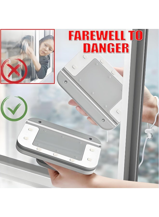 يلا جوي منظف ​​نوافذ مغناطيسي بمقبض كبير وأداة تنظيف نوافذ بلاستيكية متينة عالية الأمان على الوجهين للنظارات من 3 إلى 10 مم - Image 3