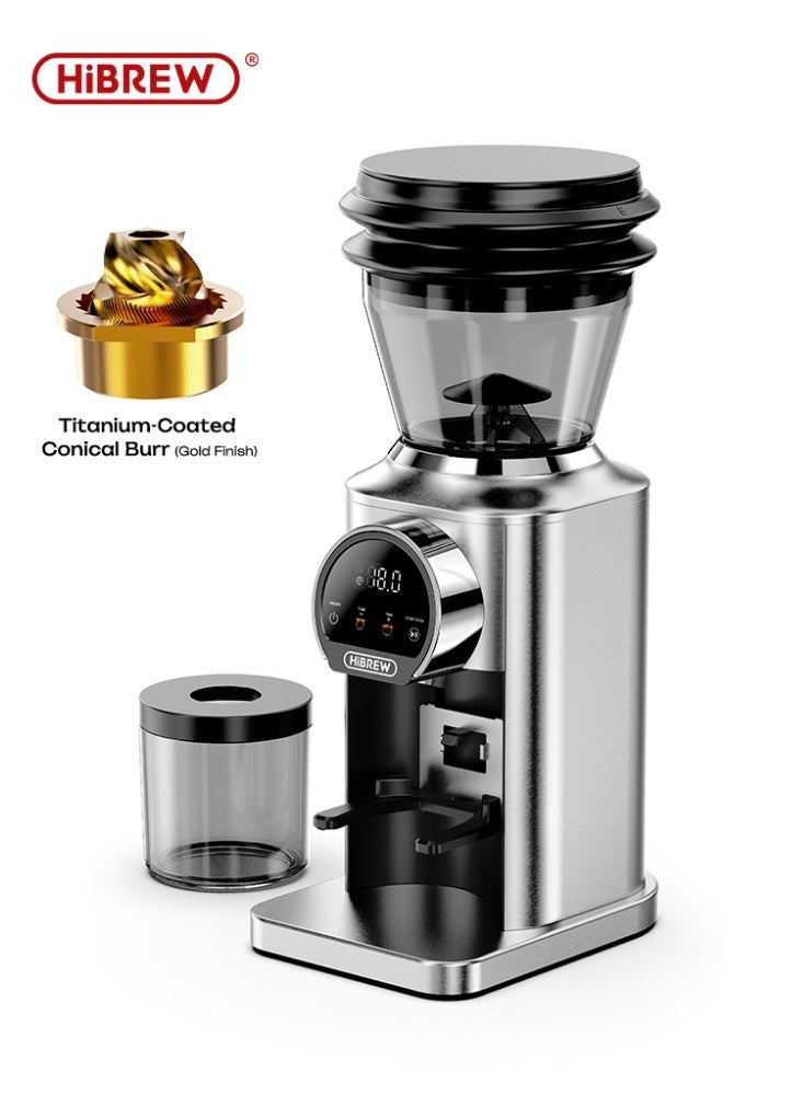 Hibrew Electric Coffee Grinder with 31 Grind Settings, Titanium-Coated Stainless Steel Burr, HD Auto Display & Visual Bean Storage for Espresso, American, Pour Over G3-PLUS-SL-UK - Image 1