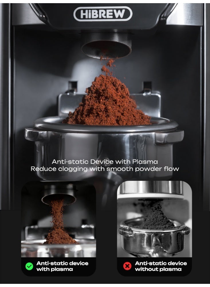 Hibrew Electric Coffee Grinder with 31 Grind Settings, Titanium-Coated Stainless Steel Burr, HD Auto Display & Visual Bean Storage for Espresso, American, Pour Over G3-PLUS-SL-UK - Image 5