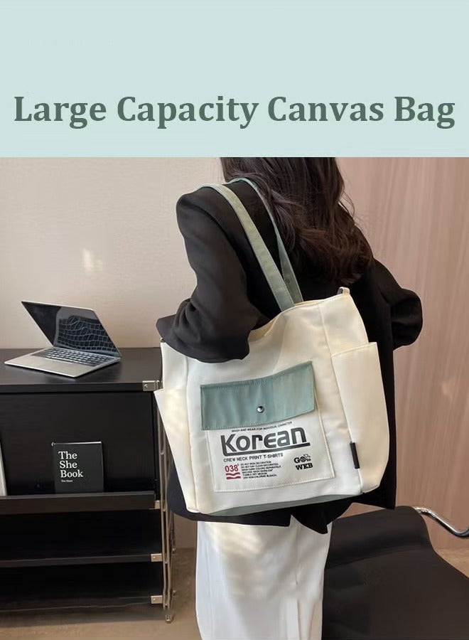 Canway Large Capacity Shoulder Bag Durable Macaron Color Scheme Smooth Zipper Tote Bag - Image 4