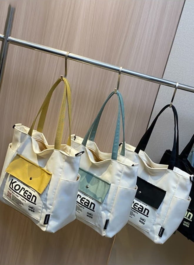 Canway Large Capacity Shoulder Bag Durable Macaron Color Scheme Smooth Zipper Tote Bag - Image 5