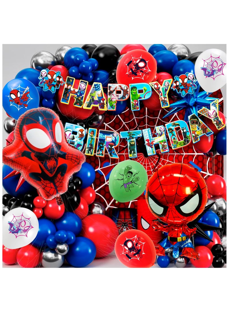إيلوفهابرتي مستلزمات حفلة عيد ميلاد بطابع سبايدرمان وأصدقاؤه، 30 قطعة مجموعة زينة حفلة سبايدرمان الصغير وأصدقاؤه - زينة كعكة بطابع سبايدرمان وأصدقاؤه للأطفال حفلة عيد ميلاد سبايدرمان - Image 3