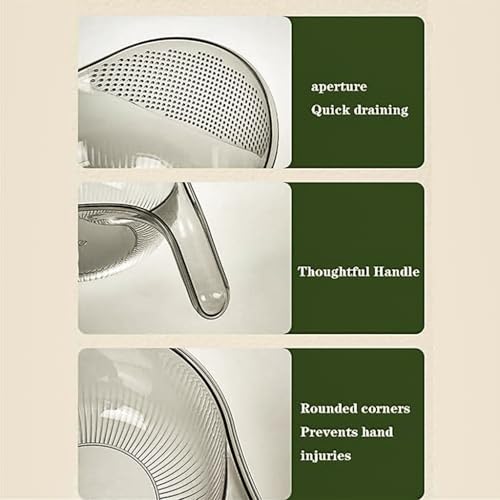 SUPERMOM Kitchen Accessories Item – Multipurpose Transparent Plastic Bowl/Basket with Handle – Durable & Lightweight Strainer for Kitchen, Fruits, Vegetables & Everyday Essentials (Pack of 1) - Image 5