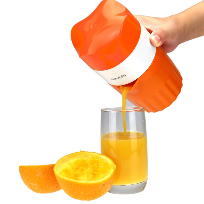 BNUNWISH Hand Juicer Citrus Orange Squeezer Manual Lid Rotation Press Reamer for Lemon Lime Grapefruit with Strainer and Container, 2 Cups - Image 4