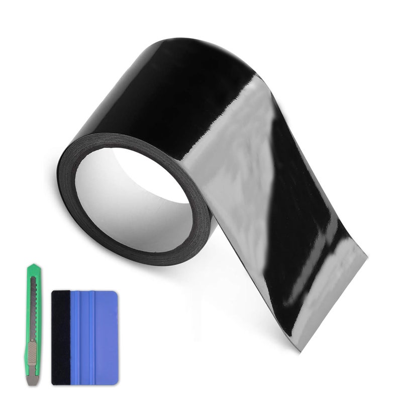Arespark Gloss Black Vinyl Wrap Cars Vinyl Film Tapes Kit for Blackout Chrome Delete Window Trim Door with Free Tools 4in x 30feet
