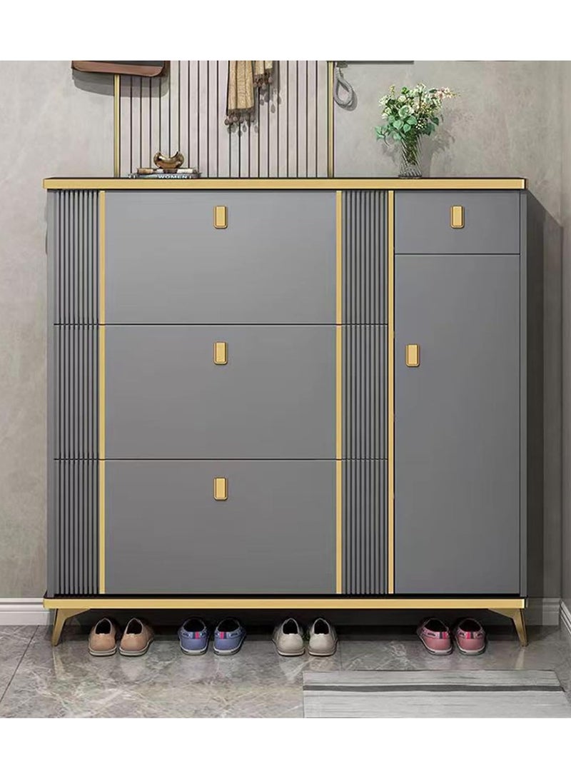 خزانة أحذية رفيعة للمدخل، خزانة أحذية بثلاثة أدراج قابلة للطي، خزانة أحذية للمدخل للمنزل والشقق - Image 2