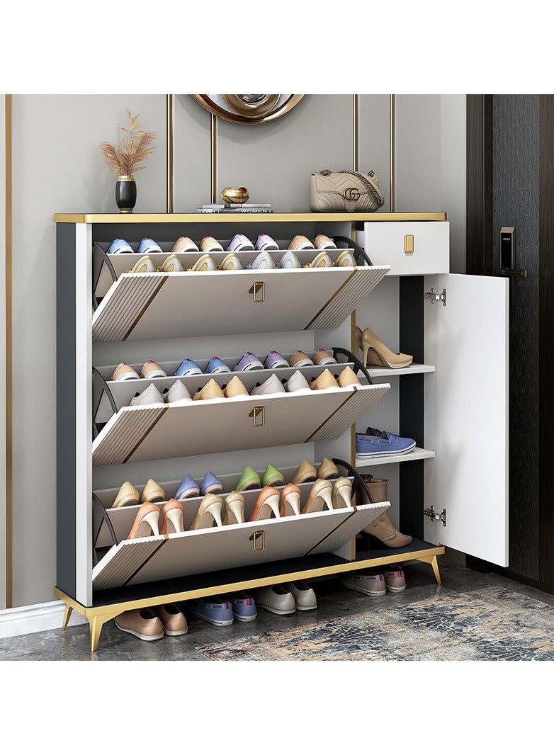 خزانة أحذية رفيعة للمدخل، خزانة أحذية بثلاثة أدراج قابلة للطي، خزانة أحذية للمدخل للمنزل والشقق - Image 3