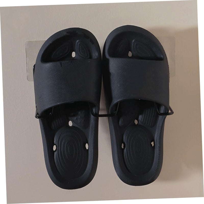 Wall Mounted Shoe Rack 2 Pack Adhesive No Drill Slipper Holder For Bathroom Hallway Space Saving Storage Organizer White - Image 5