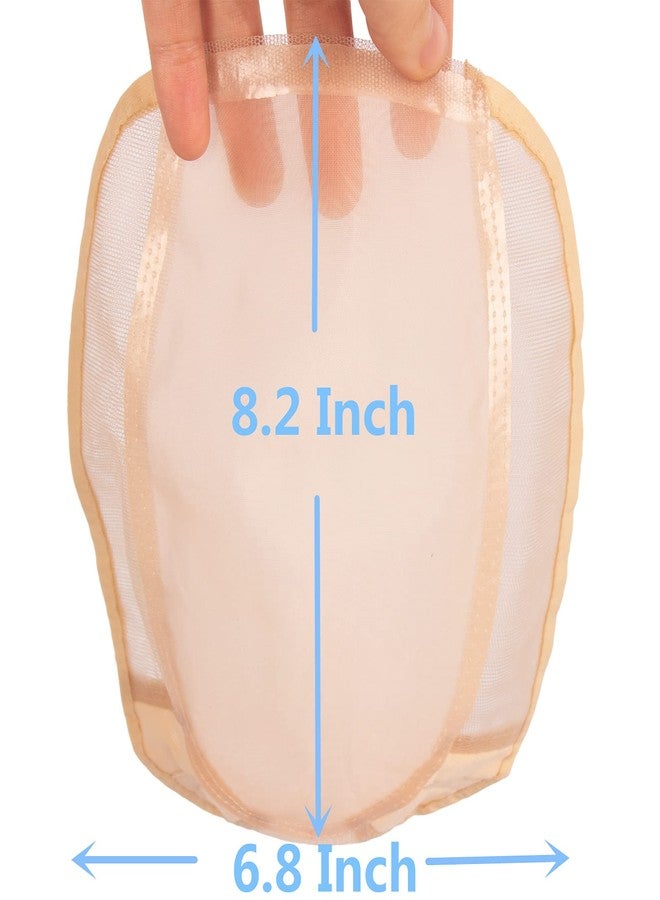 Askuang Toupee Cap Mono Top Lace Bases with Thin Skin Breathable Wig Cap for Making Wigs Skin Color DIY Base Foundation for Hair Topper Crown Extension 8.2 Inch - Image 3