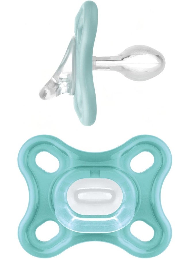 MAM Pacifiers, Baby Pacifier 0-4 Months, Best Pacifier for Breastfed Babies, Comfort' Design Collection, Unisex, 2-Count, Green - Image 1