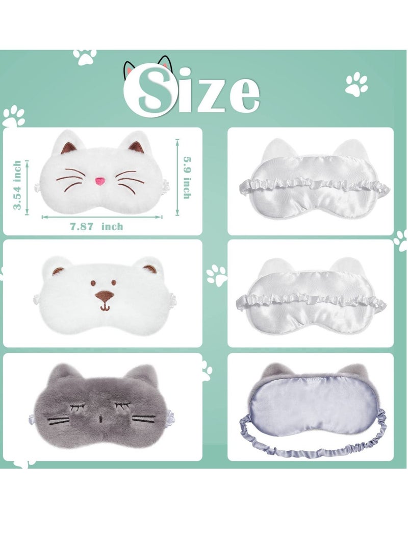 Excefore 3 عبوة قناع النوم للعين، تصميم حيوانات، أقنعة ناعمة، قناع مضحك ناعم للعين، قناع عين قابل للتعديل ومرن، مناسب للنساء والرجال والأطفال - Image 2