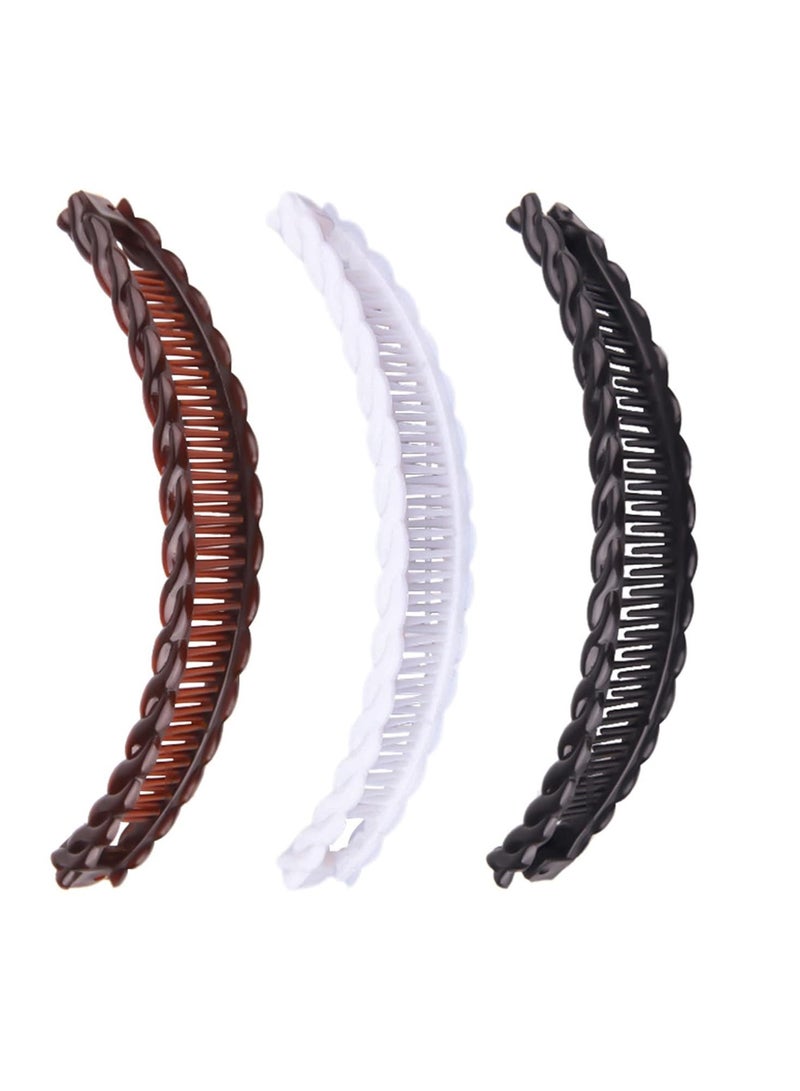 Goolsky اختيار 1 - 3 قطع مشط موز، مشابك شعر للفتيات والنساء، مشبك ذيل سمكة بشكل عتيق لذيل الحصان للشعر الطويل والكثيف، 3 قطع - Image 1