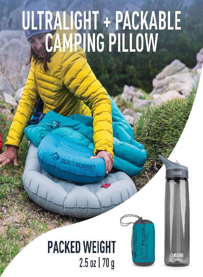 SEA TO SUMMIT To Summit Aeros Ultralight Inflatable Camping And Travel Pillow, Large (17.3 X 12.6), Aqua - Image 2