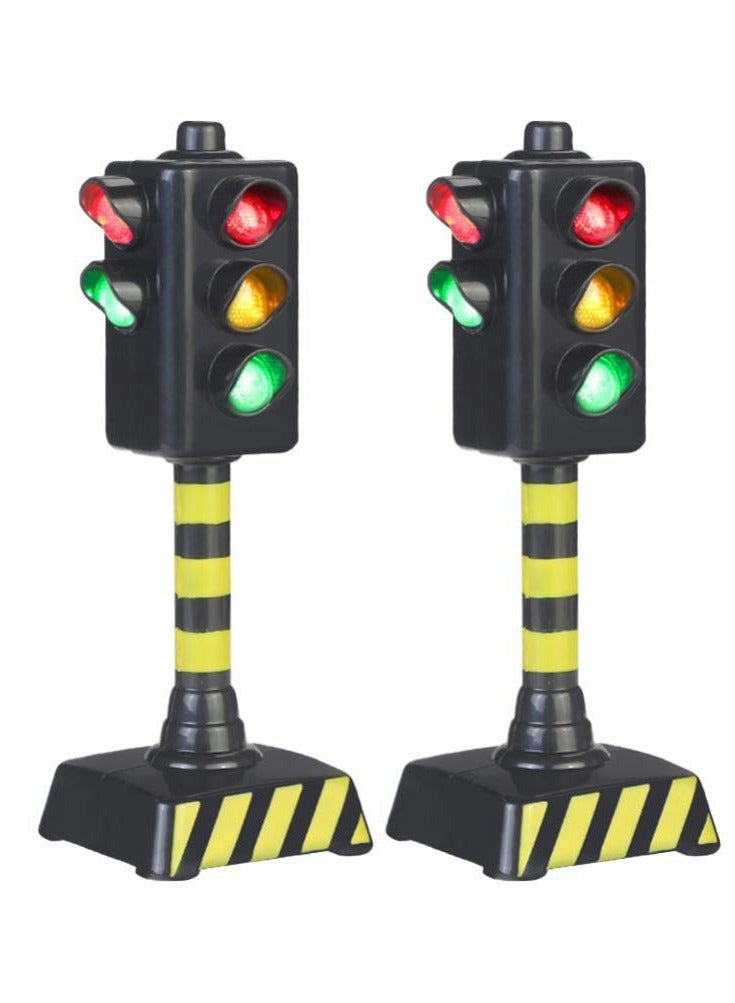 SYOSI Traffic Light Toy, Mini Traffic Signal Light Model Toy Child Educational Toy, Pack of 2 - Image 1