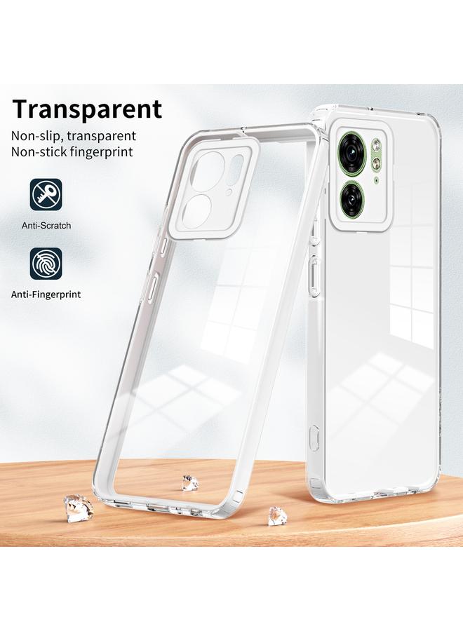 S-TOP Case For Motorola Edge 40 3 in 1 Clear TPU Color PC Frame Phone Case - Image 2