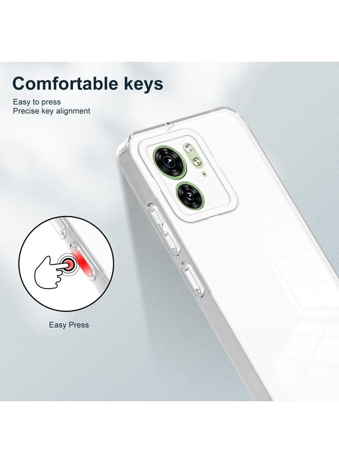 S-TOP Case For Motorola Edge 40 3 in 1 Clear TPU Color PC Frame Phone Case - Image 4