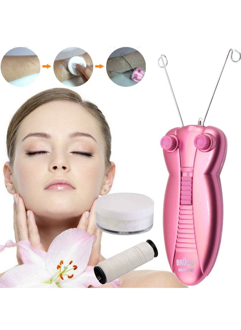 BrOwns ماكينة إزالة شعر الوجه للنساء، أدوات الجسم، ماكينة إزالة الشعر بخيط القطن  - Image 3