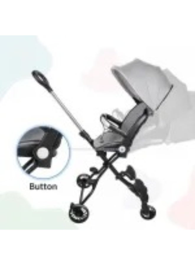 Exotic Baby Stroller with Canopy and Adjustable Push Handle - Image 3