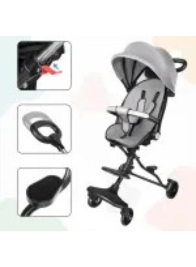 Exotic Baby Stroller with Canopy and Adjustable Push Handle - Image 2