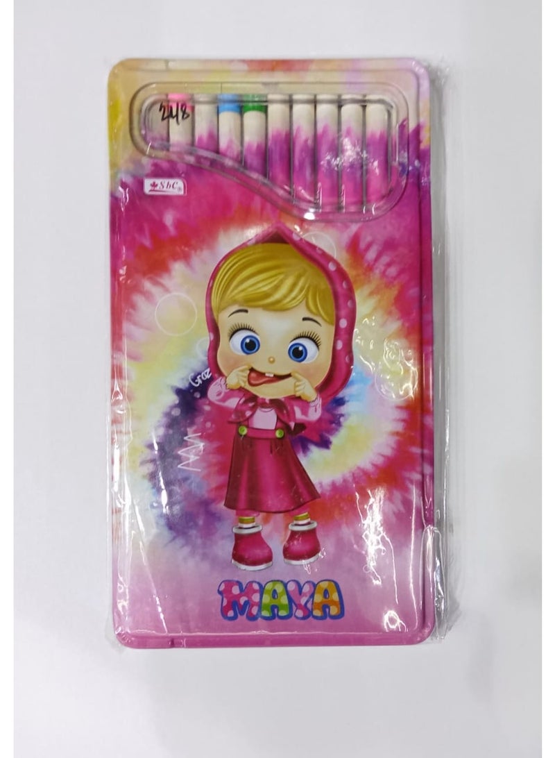 SBC MAYA COLOURING PENCILS 12PCS WITH METAL BOX - Image 1