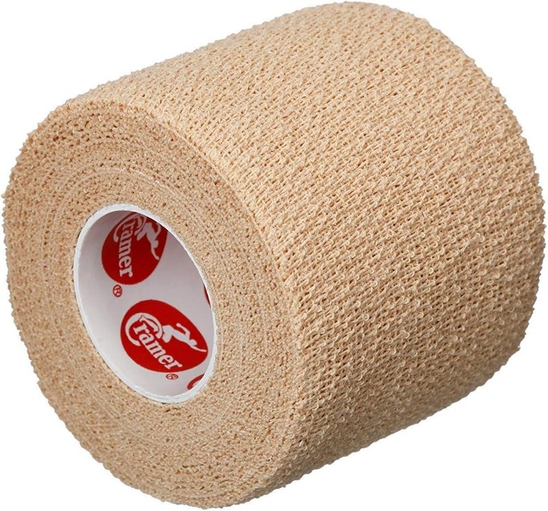 Cramer Eco-Flex Self-Stick Stretch Tape, Cohesive Tape, Flexible Elastic Sports Tape, Athletic Training Room Supplies, Easy Tear & Self-Adherent Bandage Wrap, Single 5 Yard Roll, Beige