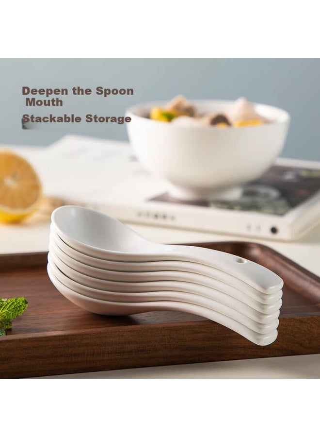 MAX COOK Ceramic Soup Spoon Set, 5.5 Inch, 6 Pieces, Pure White Mccu5169 - Image 5