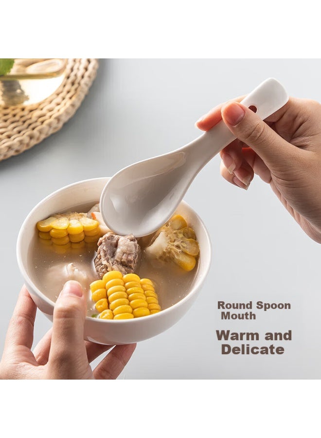 MAX COOK Ceramic Soup Spoon Set, 5.5 Inch, 6 Pieces, Pure White Mccu5169 - Image 3