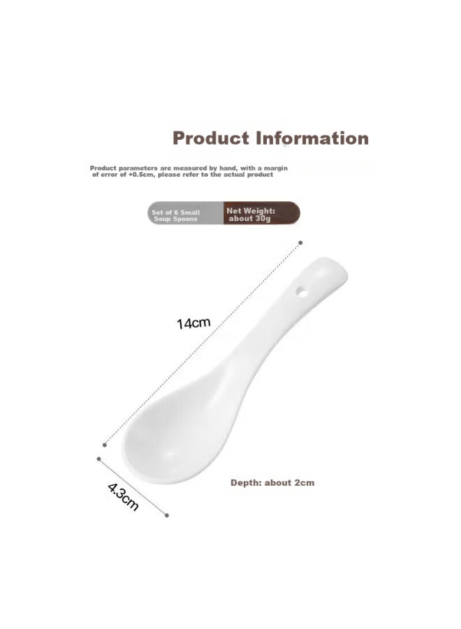 MAX COOK Ceramic Soup Spoon Set, 5.5 Inch, 6 Pieces, Pure White Mccu5169 - Image 4