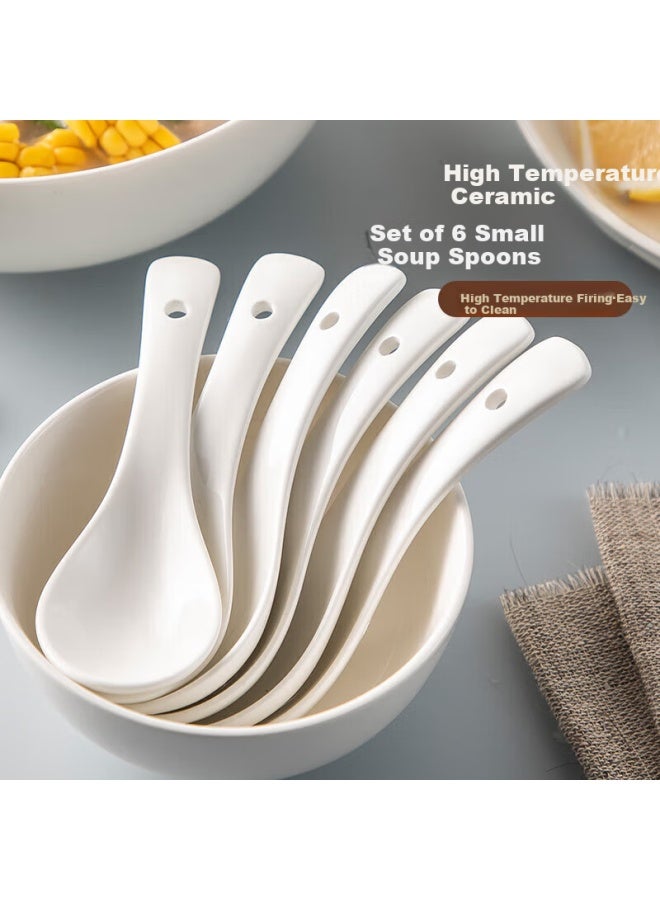 MAX COOK Ceramic Soup Spoon Set, 5.5 Inch, 6 Pieces, Pure White Mccu5169 - Image 1