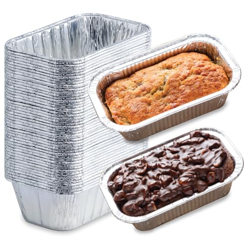 Spare Essentials (35 Pack) 1 Lb Aluminum Foil Mini Loaf Pans - Foil Bread Pans for Baking - Perfect to Bake Individual Bread Loaves, Cakes & Meat - 1 Pound Aluminum Loaf Pans - 6 x 3.5 x 2 Inches - Image 1
