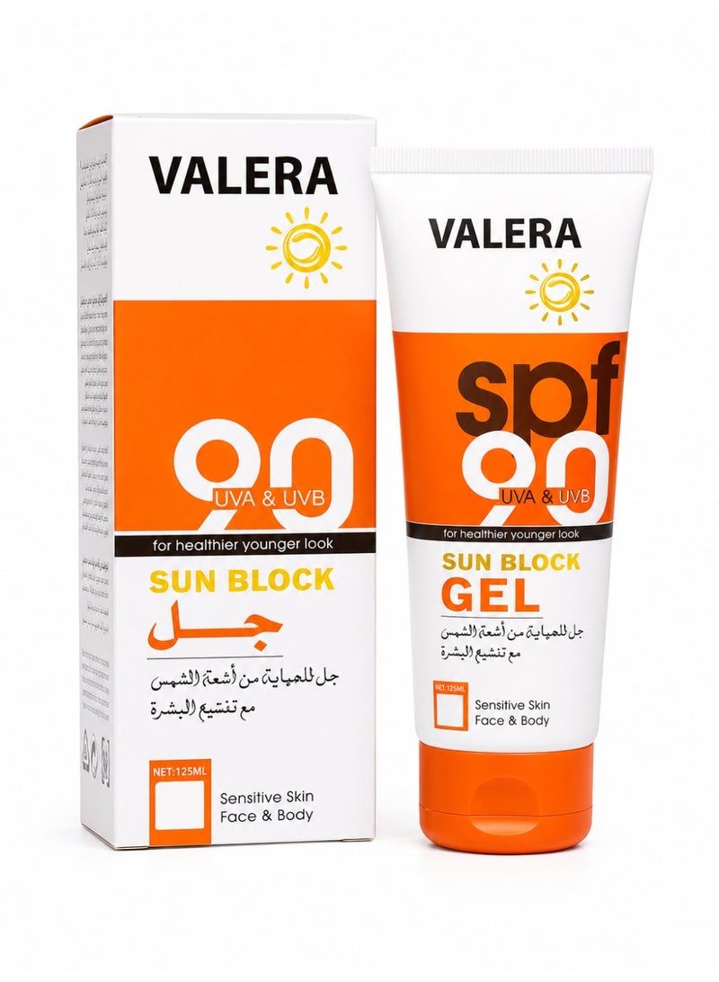 فاليرا جل واقي شمس SPF 90 للوجه والجسم، حماية من الأشعة فوق البنفسجية أ وب، 125 مل - Image 1