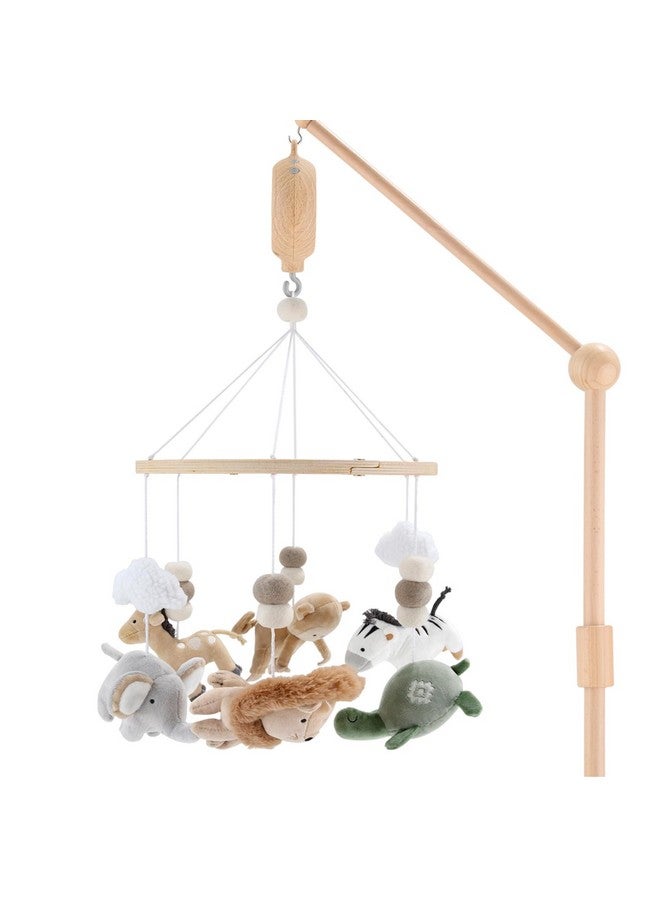 The Peanut Shell The Peanutshell Crib Mobile for Boys or Girls - Wooden Musical Baby Crib Mobile with 12 Lullabies, Jungle Animal, Baby Mobile Crib Safari Serenity Nursery Decor - Image 1