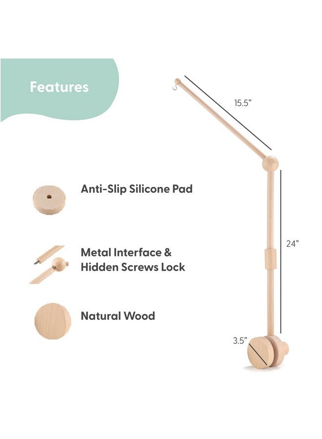 The Peanut Shell The Peanutshell Crib Mobile for Boys or Girls - Wooden Musical Baby Crib Mobile with 12 Lullabies, Jungle Animal, Baby Mobile Crib Safari Serenity Nursery Decor - Image 2