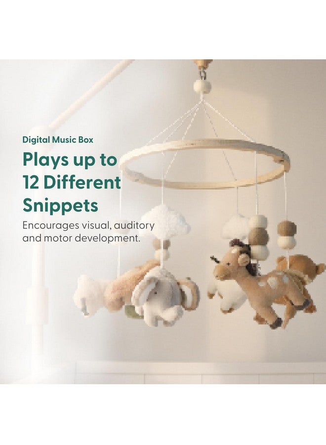The Peanut Shell The Peanutshell Crib Mobile for Boys or Girls - Wooden Musical Baby Crib Mobile with 12 Lullabies, Jungle Animal, Baby Mobile Crib Safari Serenity Nursery Decor - Image 3