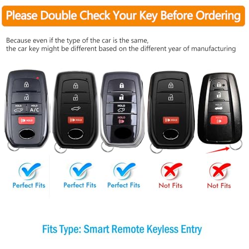 Sindeda for Toyota Key Fob Cover with Metal Keychain & Leather Strap for 2025-2026 Camry 4 Runner 2019-2026 Venza, Land Cruiser,2023-2026 Tacoma Grand Highlander,Corolla,bZ4X,4-5 Buttons(Red) - Image 2