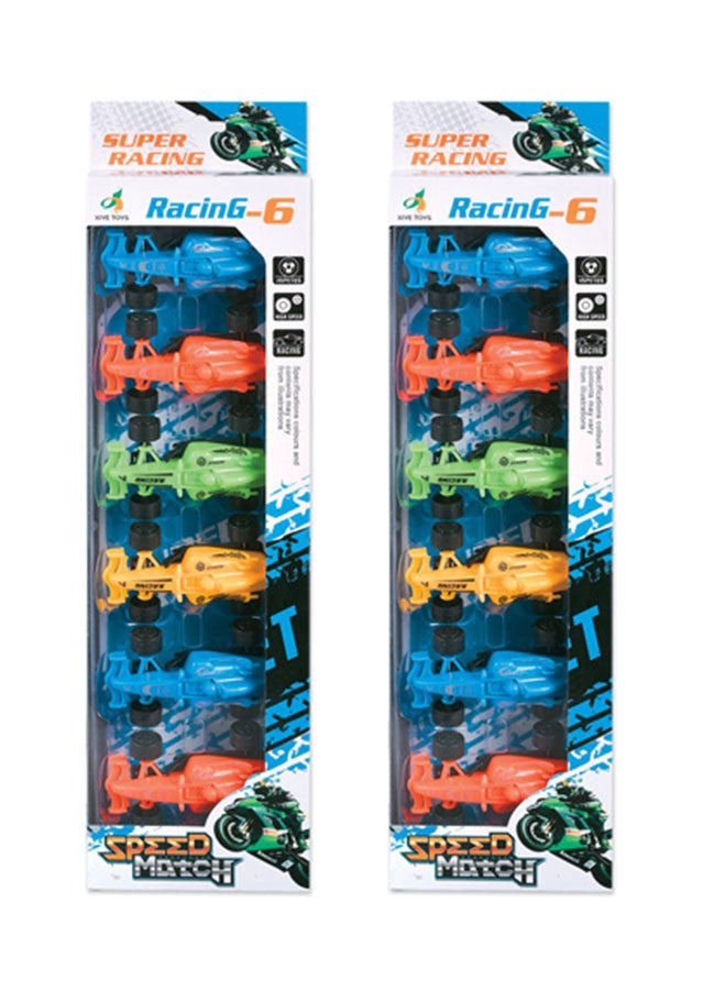 Toyland عبوة من 2 تحتوي على 6 قطع من سيارة سباق الفورمولا السريعة القابلة للسحب