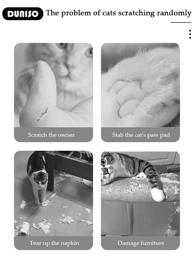 DUNISO Cat Scratcher, 60 cm L Shape Cat Scratch Pad - Cat Scratching Cardboard with Ball Toy for Indoor Cats,Triangular Fixed Natural Sisal Cat Scratch Mats With 3 Hemp Rope Cat Balls,  Large Size, Detachable for Cleaning - Image 3