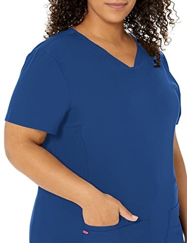 HeartSoul Women's Pitter-Pat V-Neck Scrubs Shirt, Royal, Small - Image 3