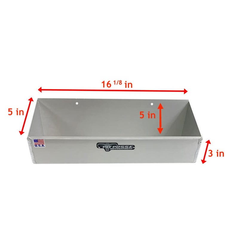 Pit Posse 563 Oil Shelf Caddy Six Bottle Rack Holder- Made in USA - Holds 6 Quarts of Automotive Motor Engine Oil - Enclosed Race Trailer Shop Garage Aluminum Storage Organizer (Silver) - Image 5