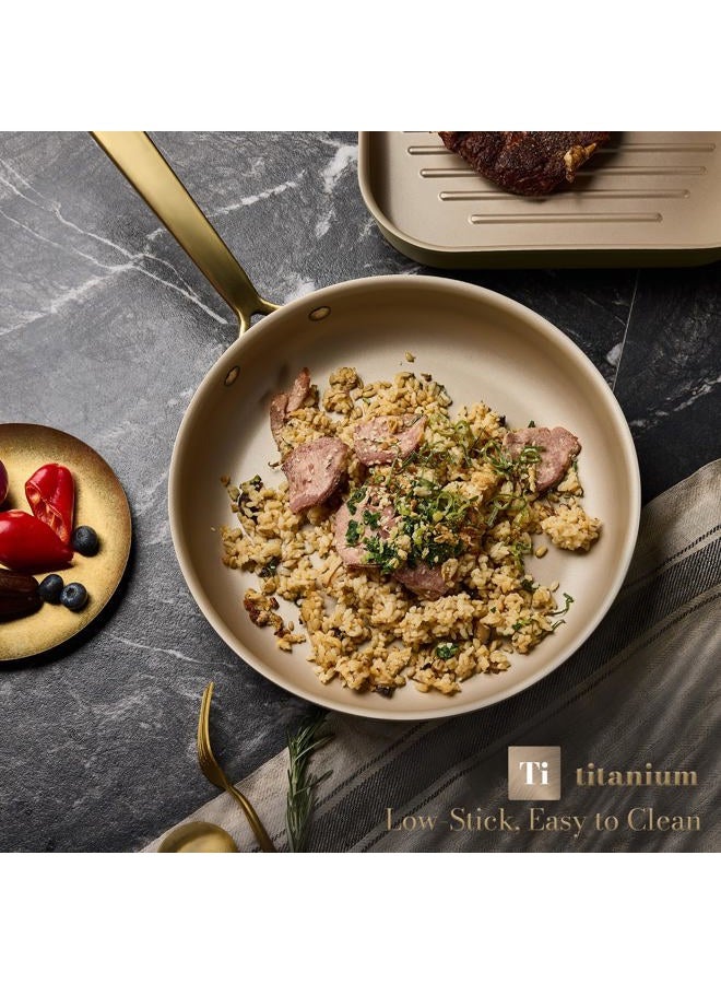 CAROTE 19Pcs Pots and Pans Set, Non Stick Induction Cookware Sets with Durable Cast Steel Handle, Oven-Safe Pots and Pans with Cooking Utensils, PFOS/PFOA Free, Dishwasher Safe, Aluminum - Image 3