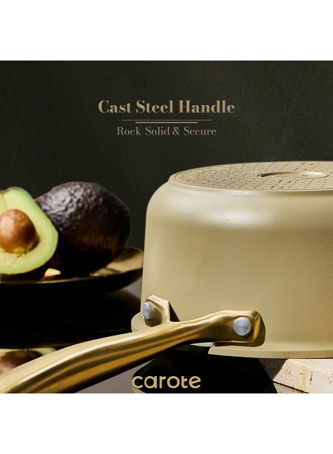 CAROTE 19Pcs Pots and Pans Set, Non Stick Induction Cookware Sets with Durable Cast Steel Handle, Oven-Safe Pots and Pans with Cooking Utensils, PFOS/PFOA Free, Dishwasher Safe, Aluminum - Image 5