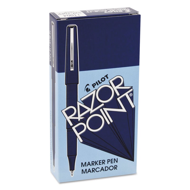 PILOT Razor Point Fine Line Marker Pens, Ultra-Fine Point (0.3mm) Blue Ink, 12-Pack (11004) - Image 2
