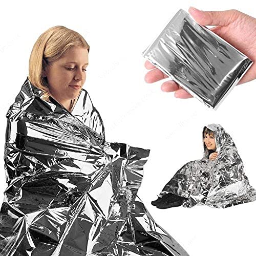 Linist Emergency ‎Mylar Thermal Blankets - 2 Packs Waterproof and Weatherproof Perfect for conserving Body Heat in Emergency Survival situations (Color May Vary) - Image 2