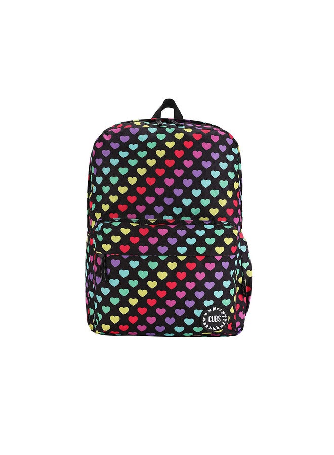 CUBS حقيبة ظهر للأطفال بسعة 28 لتر بطبعة قلب مقاومة للماء مع إغلاق بسحاب مثالية للفئة العمرية من 6-12 سنة متوافقة مع لابتوب بحجم 15 بوصة - Image 1