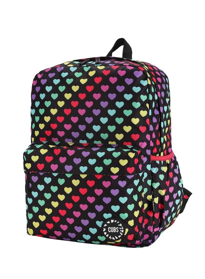 CUBS حقيبة ظهر للأطفال بسعة 28 لتر بطبعة قلب مقاومة للماء مع إغلاق بسحاب مثالية للفئة العمرية من 6-12 سنة متوافقة مع لابتوب بحجم 15 بوصة - Image 2